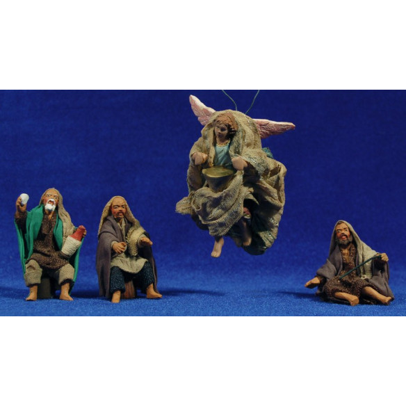 Annunciazione 6 cm terracotta e stoffe