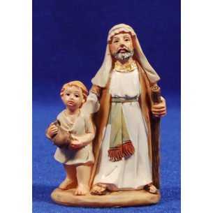 Priest and children 7 cm resin