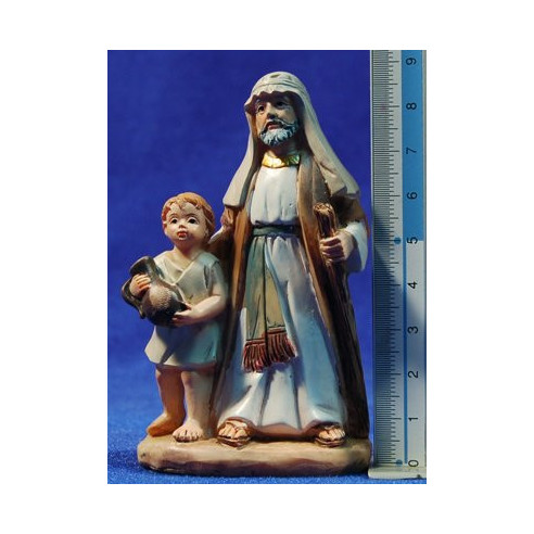 Sacerdote con niño 9 cm resina