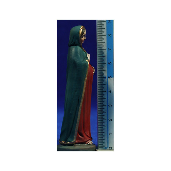 Virgen embarazada de pie rojo 9 cm resina