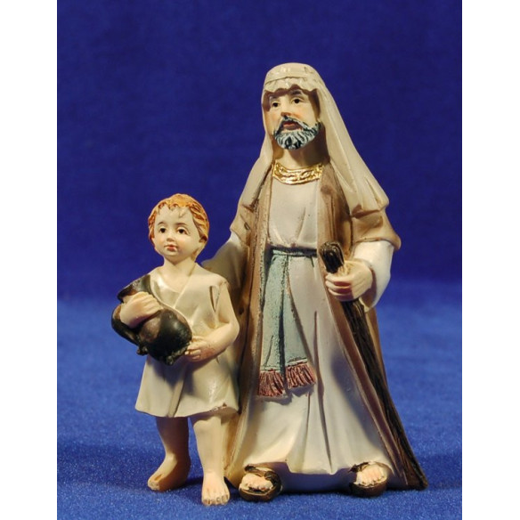 Priest and children 11 cm resin
