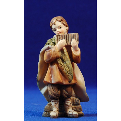 Pastorello musicista con flauto 15 cm resina