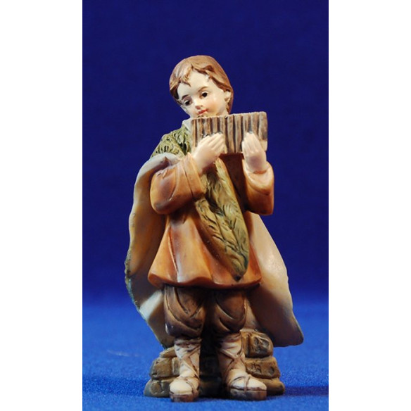 Pastorello musicista con flauto 15 cm resina