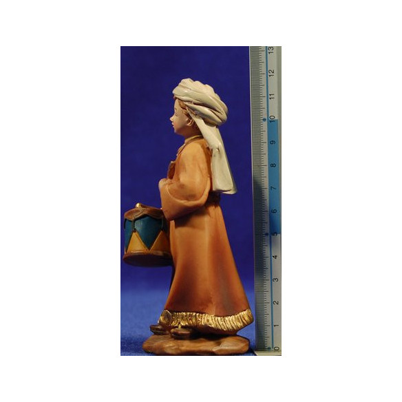 Children musician with drum 15 cm resin