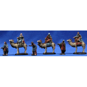 Reyes a camello 5 cm barro pintado Figuralia