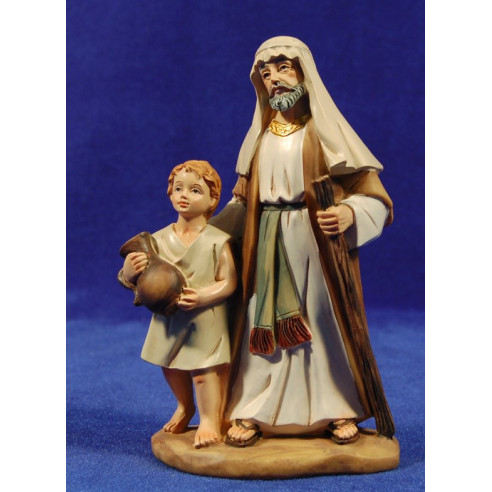 Priest and children 15 cm resin