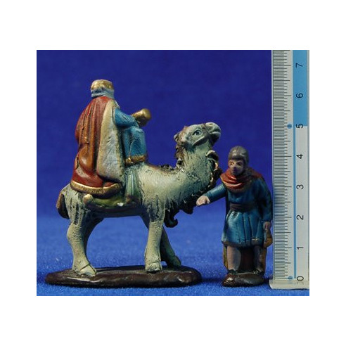 Reyes a camello 5 cm barro pintado Figuralia
