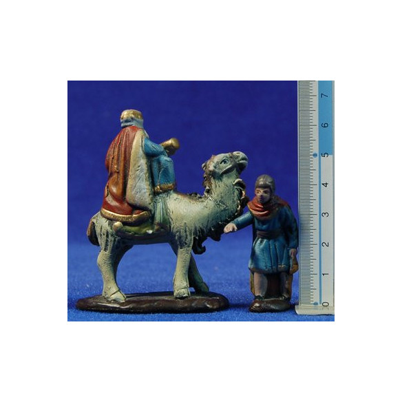 Reyes a camello 5 cm barro pintado Figuralia