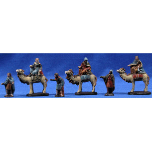 Reyes a camello 5 cm barro pintado Figuralia