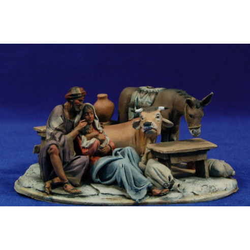 Nativity model 2 10 cm clay painted De Francesco