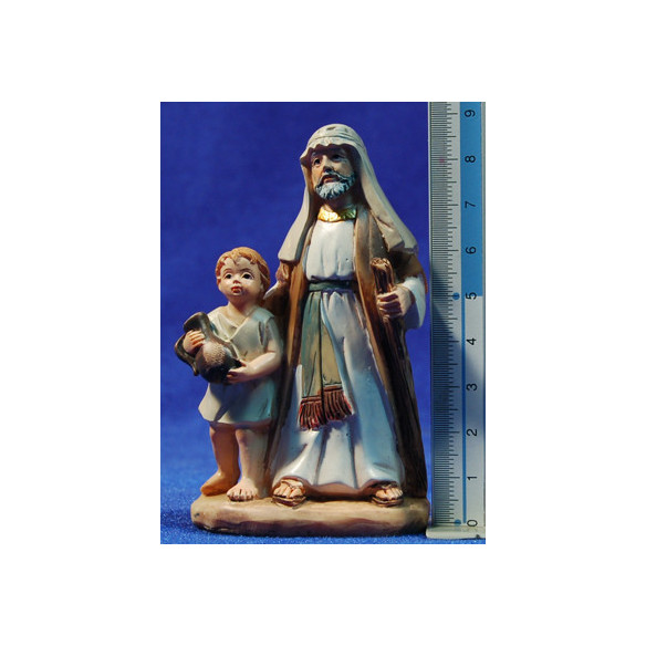 Sacerdote con bambini 9 cm resina