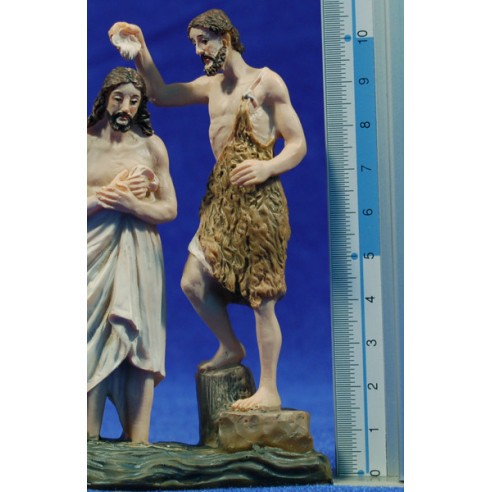 Jesús y San Juan Bautista 9 cm resina