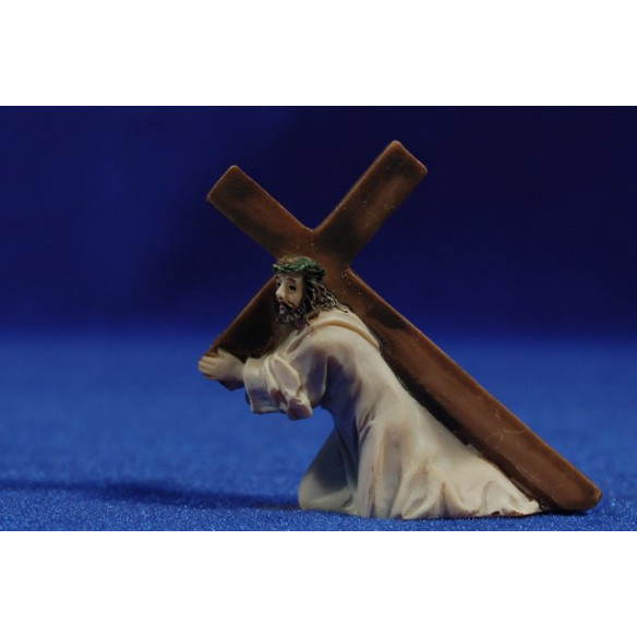 Jesús con la cruz 5 cm resina