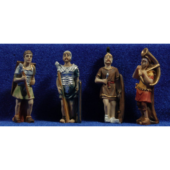 Grupo 4 soldados romanos 5 cm resina