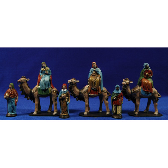 Re magi cammello 7 cm terracotta dipinte Figuralia