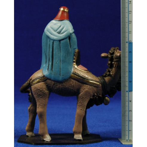 Reyes a camello 7 cm barro pintado Figuralia