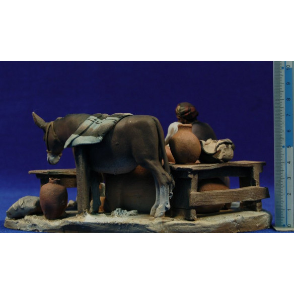 Nativity model 2 10 cm clay painted De Francesco