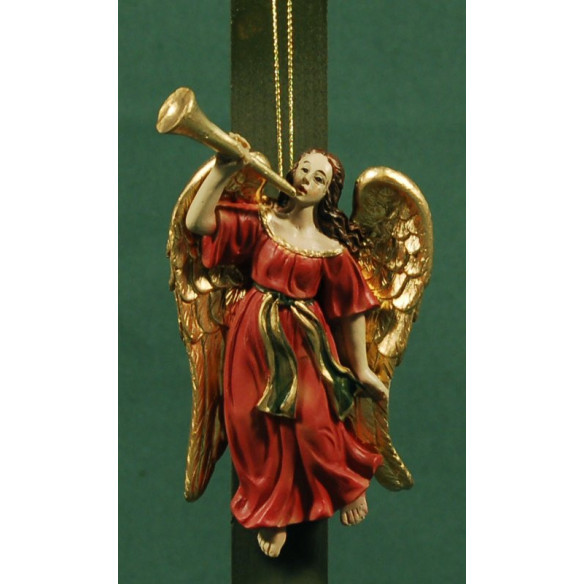 Angels musician trumpet 10 cm resin