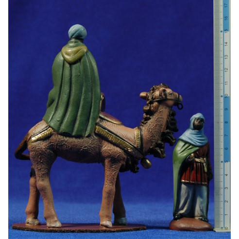 Kings with camel 9 cm clay painted Figuralia