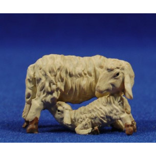 Sheep with breeding 12 cm resin