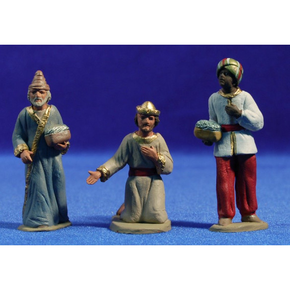 Re magi adorazione 8 cm terracotta dipinte Delgado