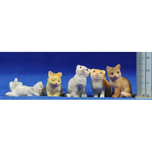 Grupo gatos 10 cm resina