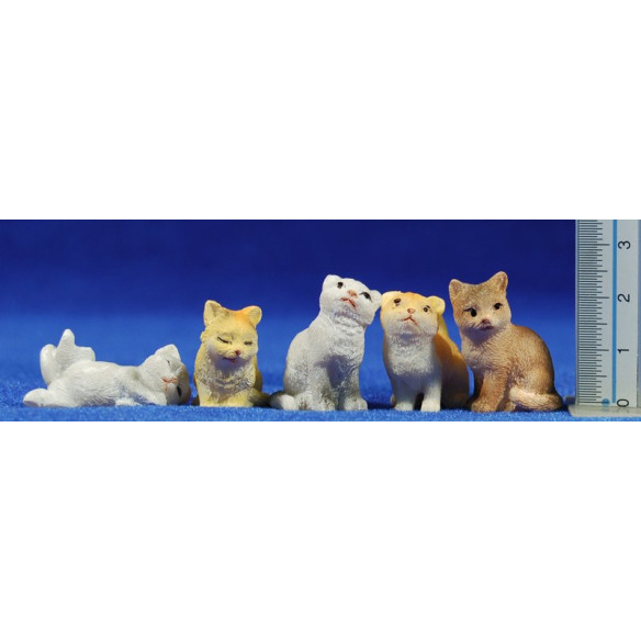 Gruppo di gatti 10 cm resina