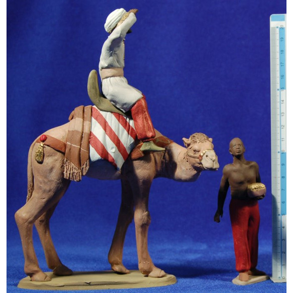 Kings with camel 12 cm clay painted Delgado