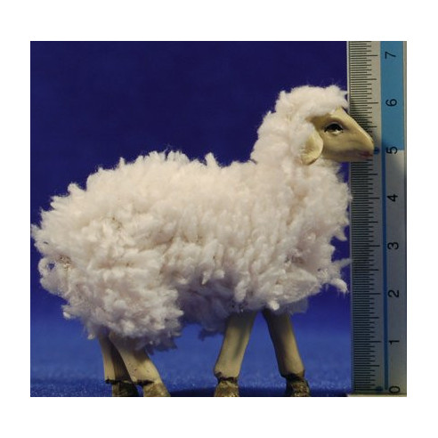 Group of sheeps with wool 12 cm resin