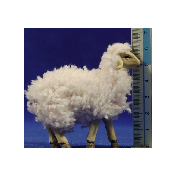 Group of sheeps with wool 12 cm resin