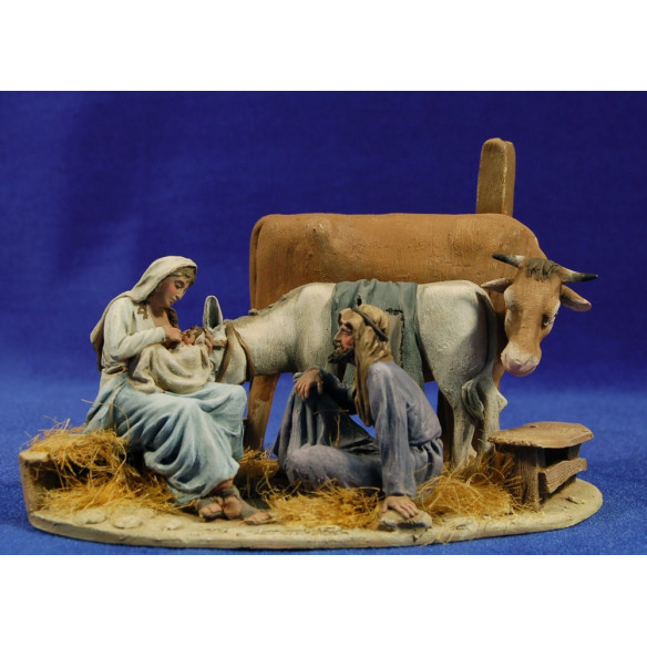 Nacimiento modelo 3 10 cm barro pintado De Francesco