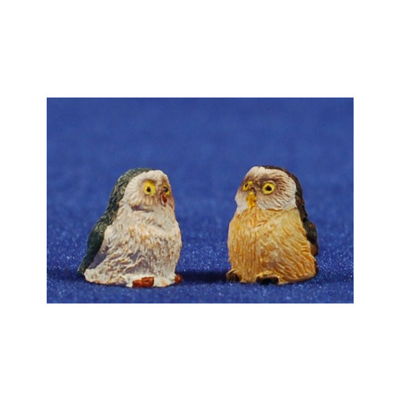 Pareja buhos 8 cm resina