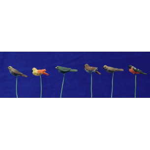 Uccello con filo 15 cm Resina