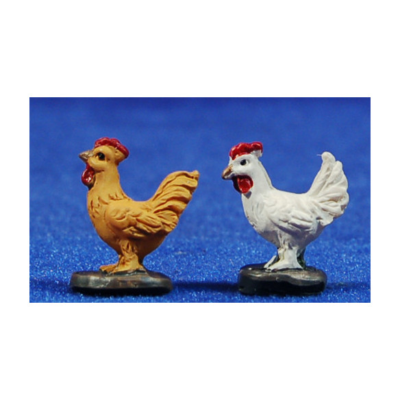 Grupo gallinas 6 cm resina