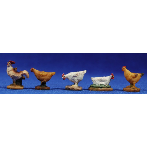 Group of chicken 8 cm resin