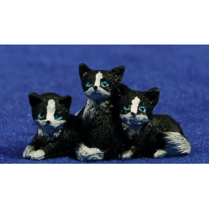 Gruppo di tre gatti 8 cm resina