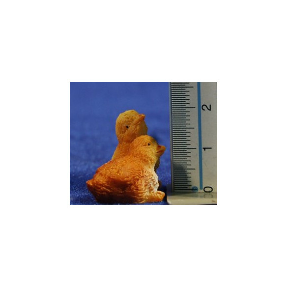 Gruppo di due pulcini 10 cm resina