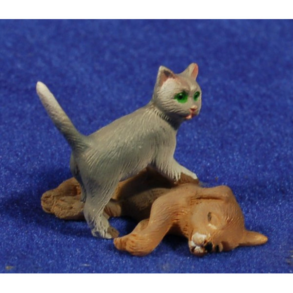 Group of cat and dog 8 cm resin