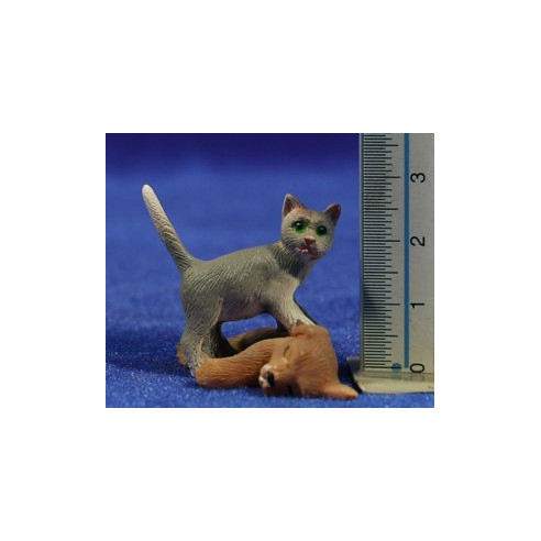 Group of cat and dog 8 cm resin