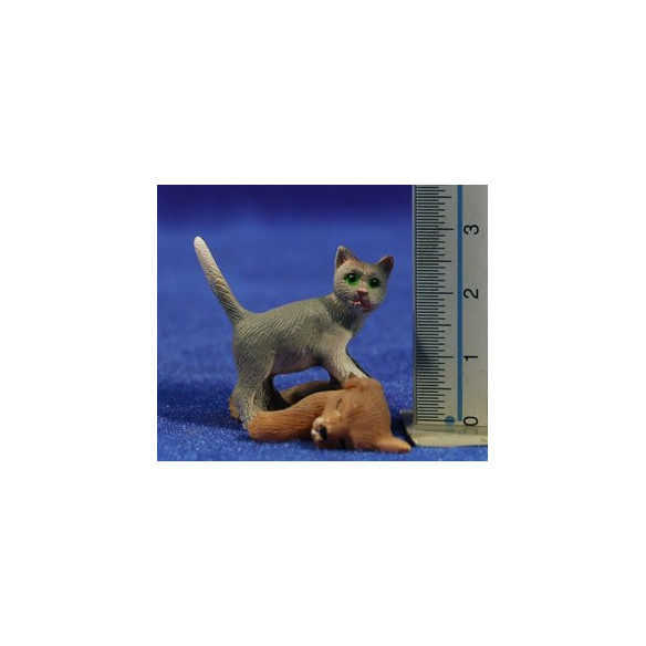 Group of cat and dog 8 cm resin