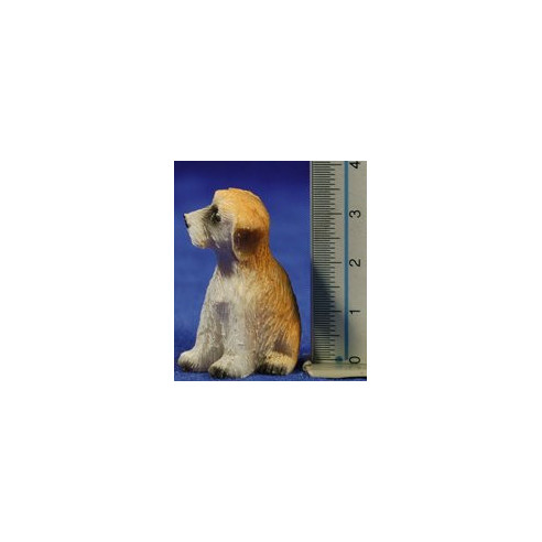 Perro sentado 10-12 cm resina