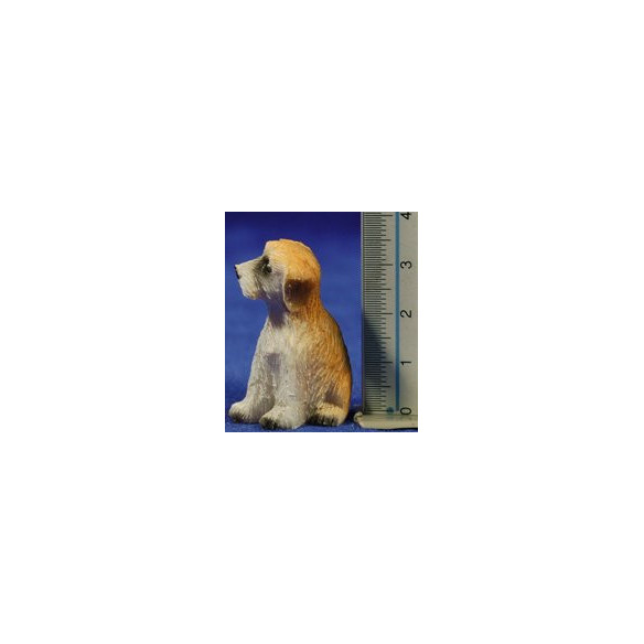 Perro sentado 10-12 cm resina