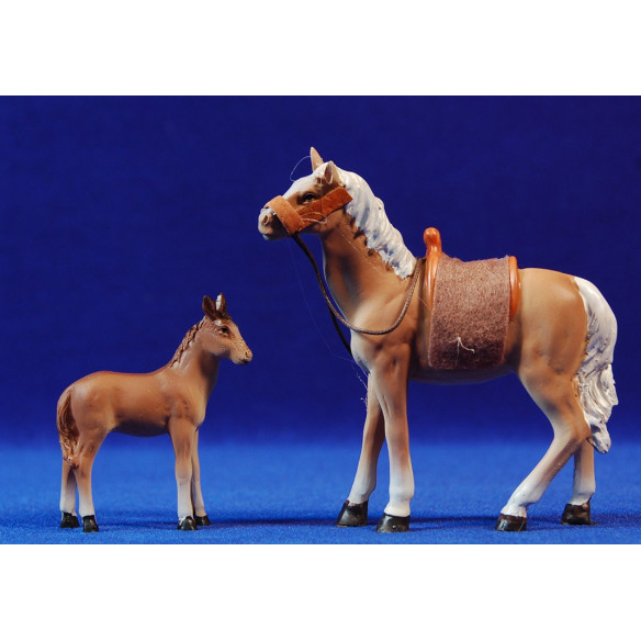 Cavall amb poltre 10 cm resina
