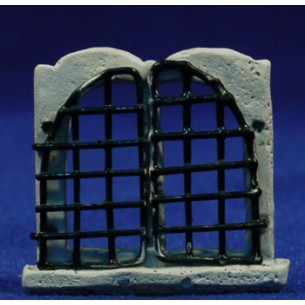 Finestra amb reixa rodona 6 cm metall