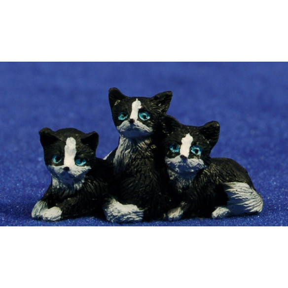 Conjunto tres gatos 8 cm resina