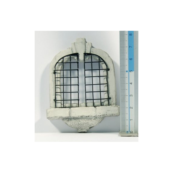 Finestra amb reixa rodona 8 cm metall