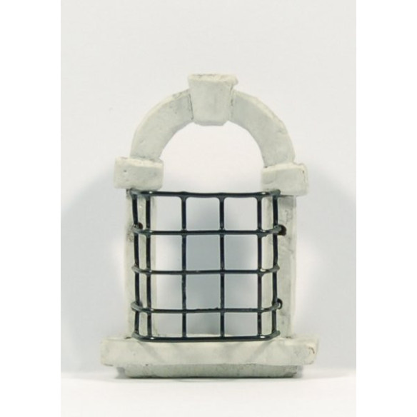 Ventana con reja cuadrada 5 cm metal