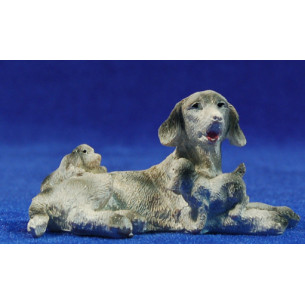 Cane e cuccioli 11 cm resina