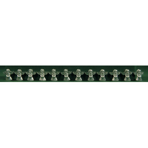 Conjunto doce ángeles plateados pegar 3 cm resina