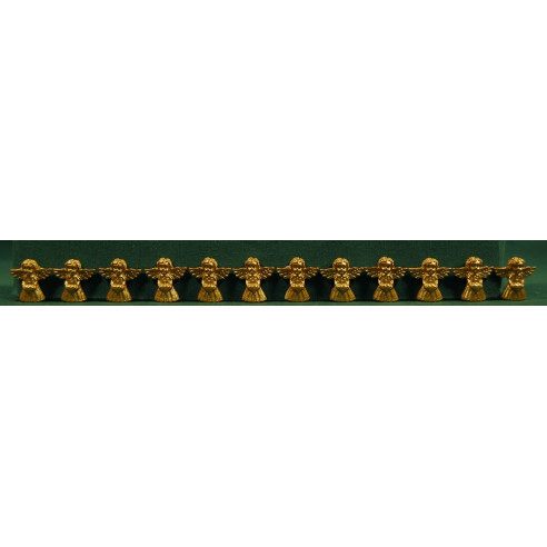 Set of twelve gold paste angels 3 cm resin